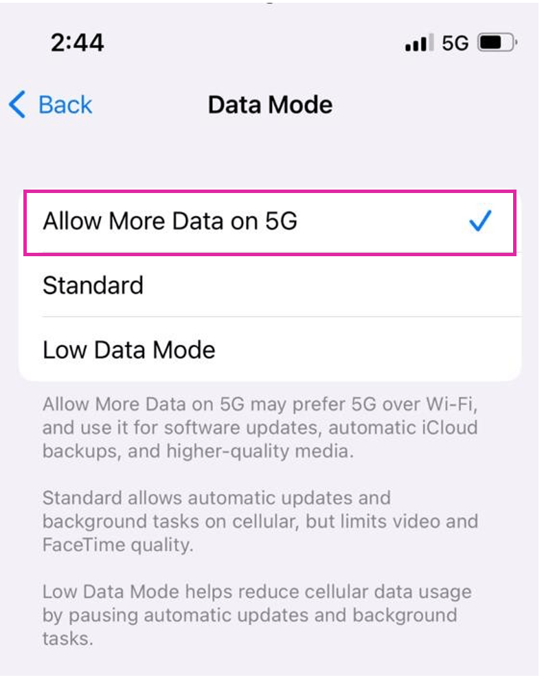 Data mode